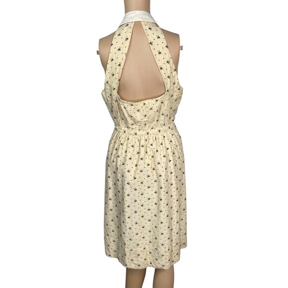 Anthropologie Honeyed Life Bee Print Button Down Cottagecore Dress SZ 0 - Picture 9 of 12